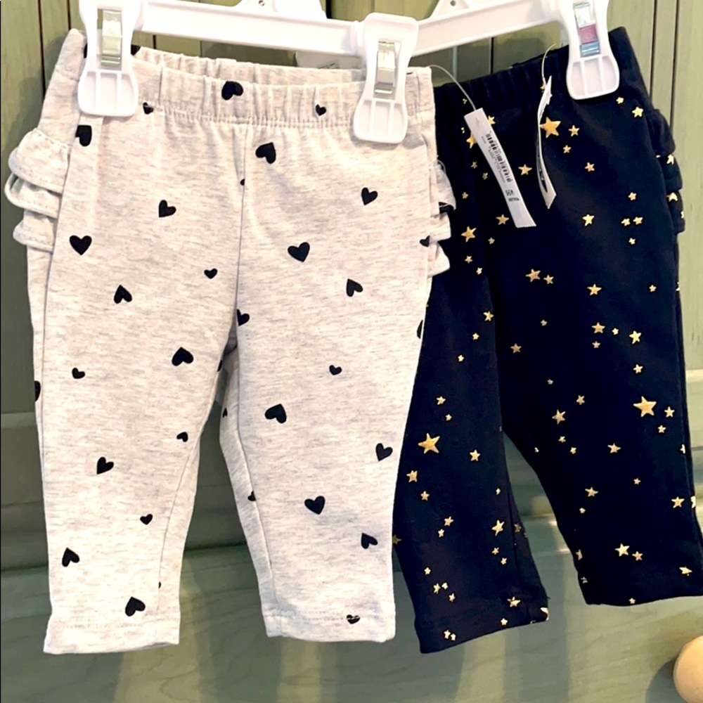 Old Navy Rufflebutt Heart & Star Leggings 0-3 Months